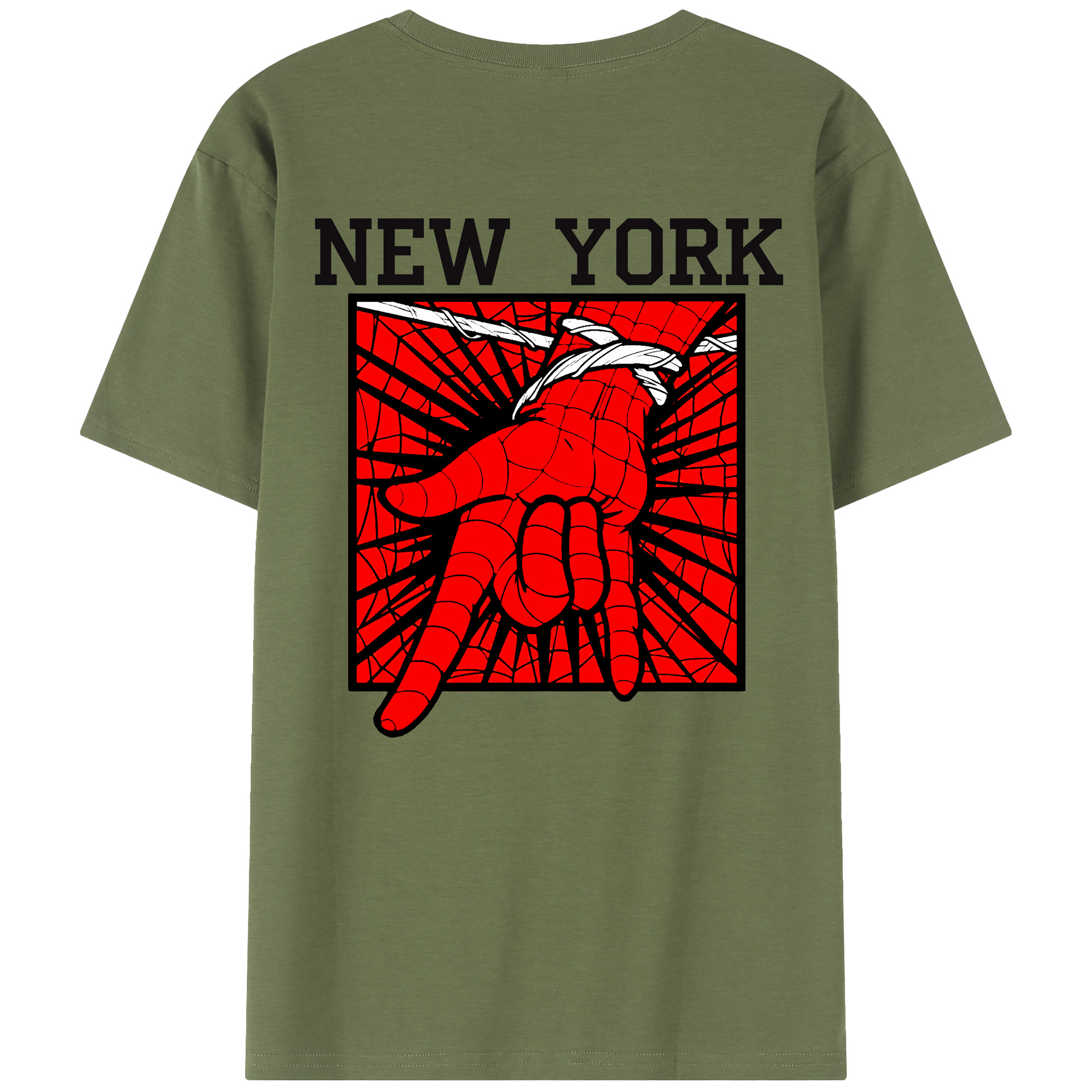 （画像用） Spider Man スパイダーマン 綿100％半袖Tシャツ（背面プリント）